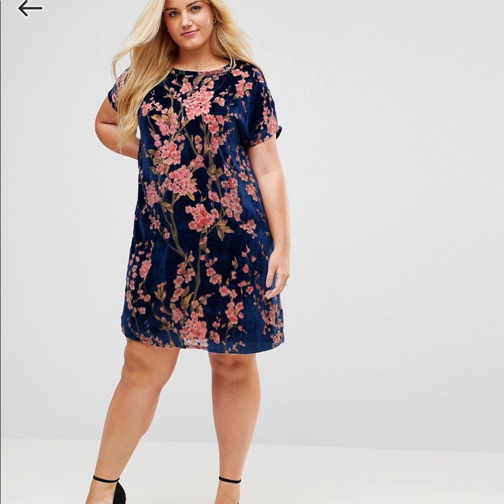 ASOS Floral Velvet Mini Dress S:14